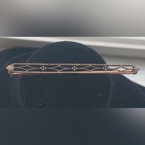 Art Deco lingerie Bar Pin/Brooch stamped 14k Yellow Gold